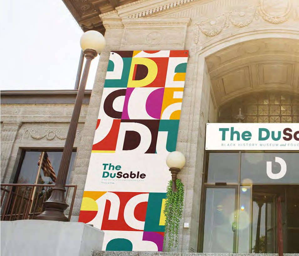 The renewed identity installed at the museum entrance