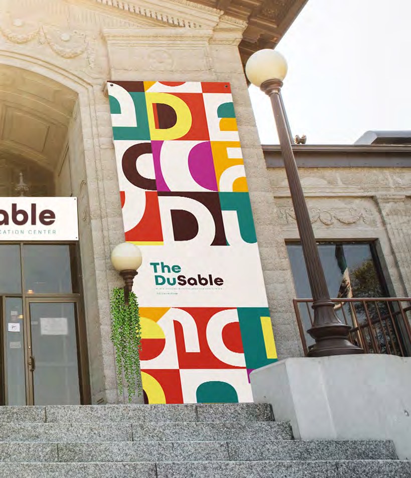 Detail of the DuSable modular letterform pattern